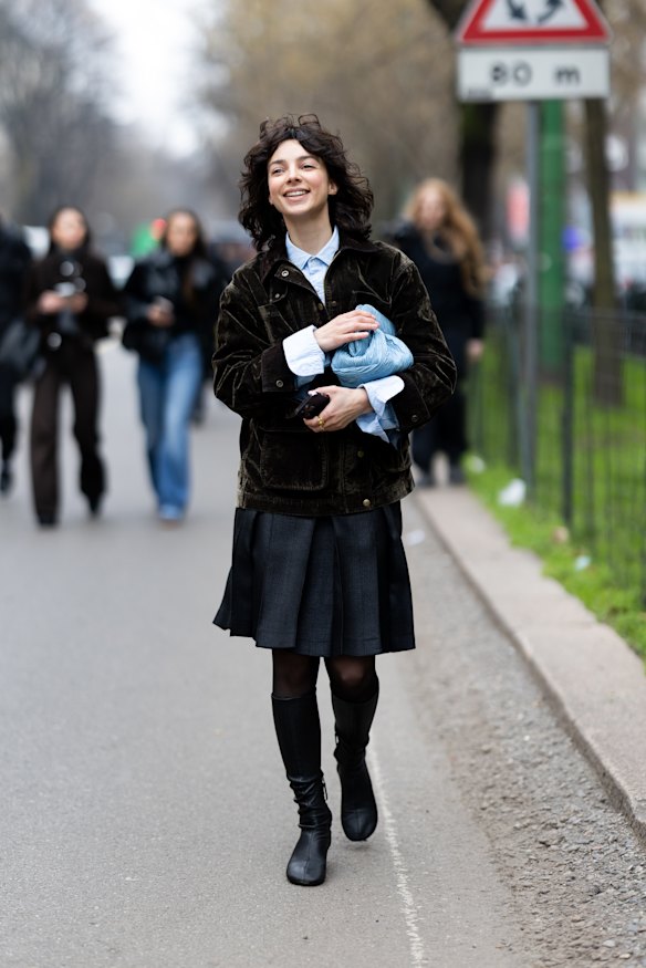 Knee-high boots on show during February’s Milan Fashion Week.