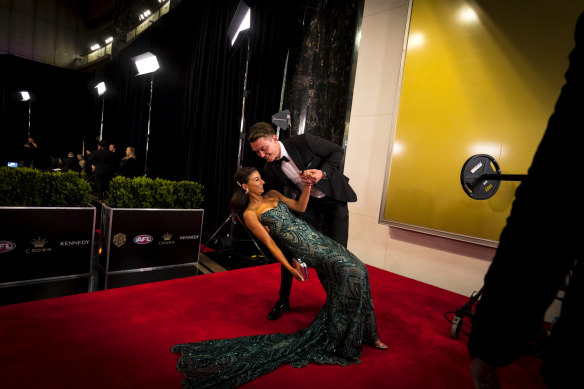 Patrick Cripps and Monnique Fontana at the Brownlow.