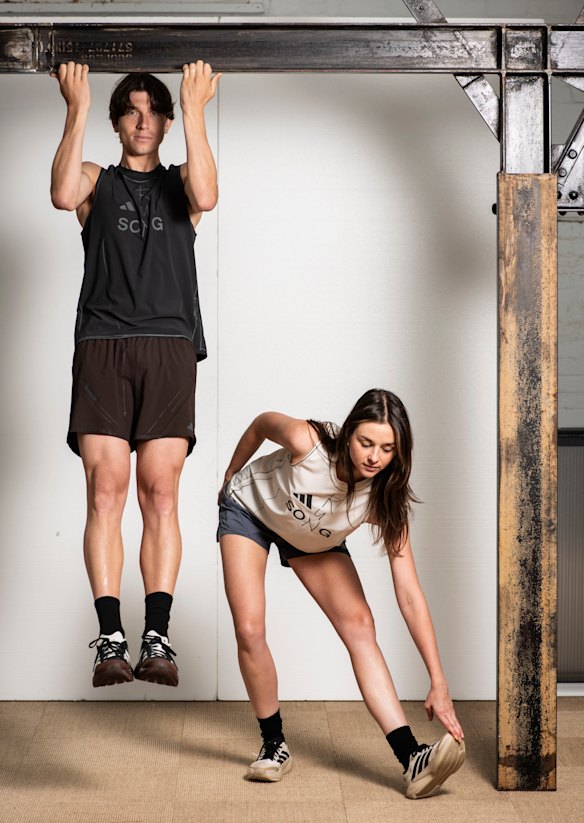 The latest collaboration between Australian label Song For The Mute and sportswear giant adidas modelled by Connor Brown and Elly Blackwood.