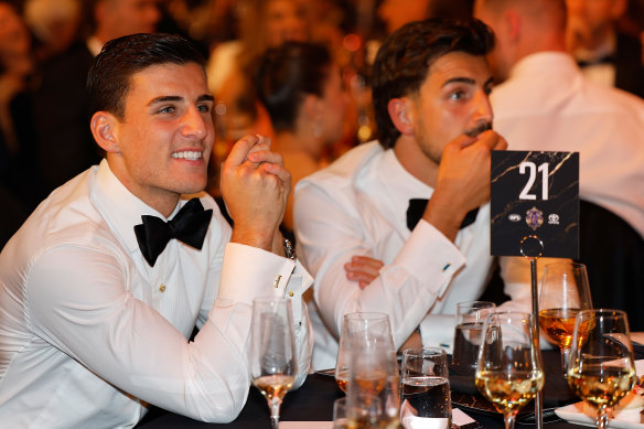 Better luck next year: Collingwood brothers Nick (left) and Josh Daicos.