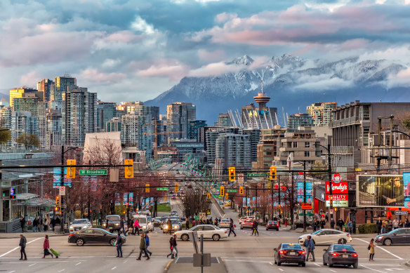 Take a stroll through the bustling Vancouver streets. 