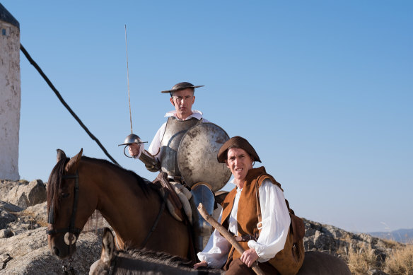 Brydon's co-star in the Trip to Spain (and two other films in the series), Steve Coogan (on the horse as Don Quixote) will feature in Brydon's tales.