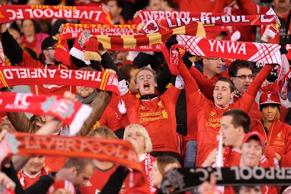 Liverpool fans at the MCG.