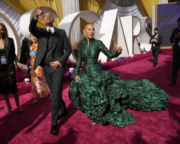 Will Smith and Jada Pinkett Smith on arrival at the Oscars.