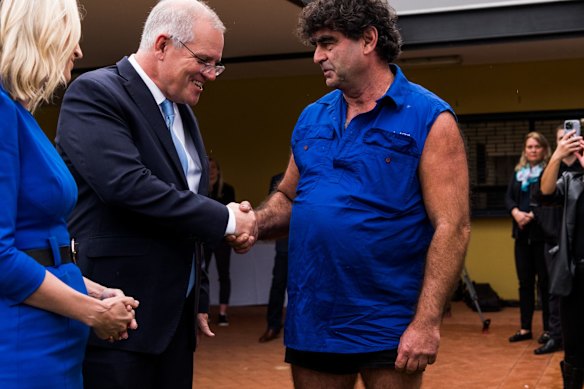 Prime Minister Scott Morrison and Jenny Morrison visits a Swan community breakfast at the George Burnett Leisure Centre in Karawara. 