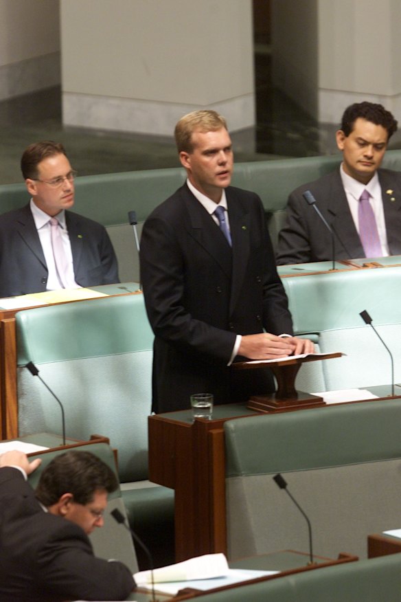 Tony Smith during his maiden speech to Parliament in 2002. 