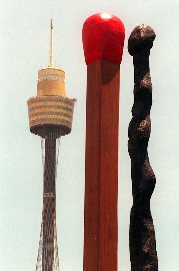 The Big Matchsticks by Brett Whitley.  Pacific Highway, Sydney.