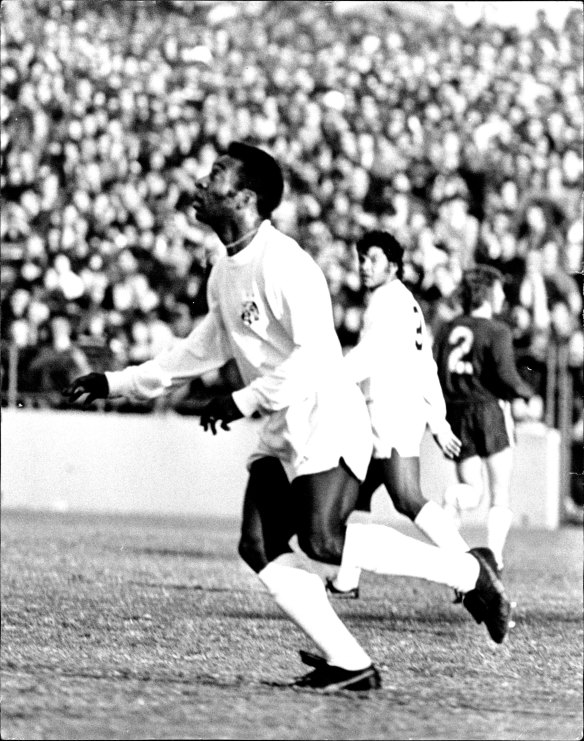 Pelé playing against Australia in Sydney in 1972.