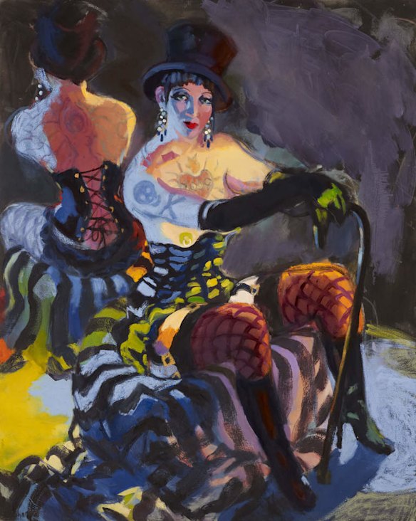 The Archibald Prize 2013 Wendy Sharpe, Anything goes (Venus vamp - Burlesque star) Oil on canvas  152 x 122cm