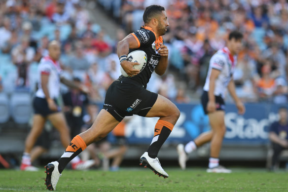 Proud: Benji Marshall is delighted to see his brother get a start on merit.