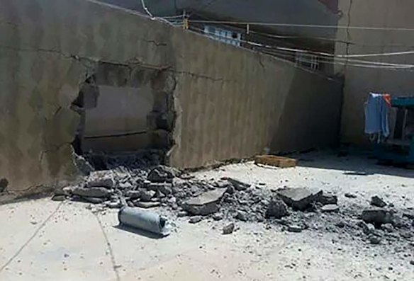 Destroyed buildings in the streets of Fallujah, a city under the control of the Islamic State, also known as ISIS. Fallujah, Iraq.