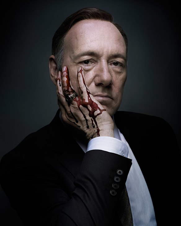 Kevin Spacey stars as politician Frank Underwood in <i>House of Cards</i>. All 13 episodes were released simultaneously.