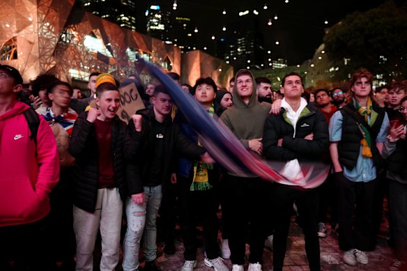 Celebrations in Fed Square, Melbourne.