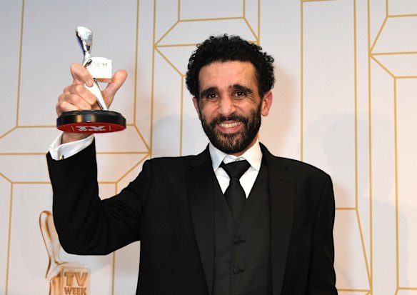 Safe Harbour's Hazem Shammas his Logie award for the most outstanding supporting actor.
