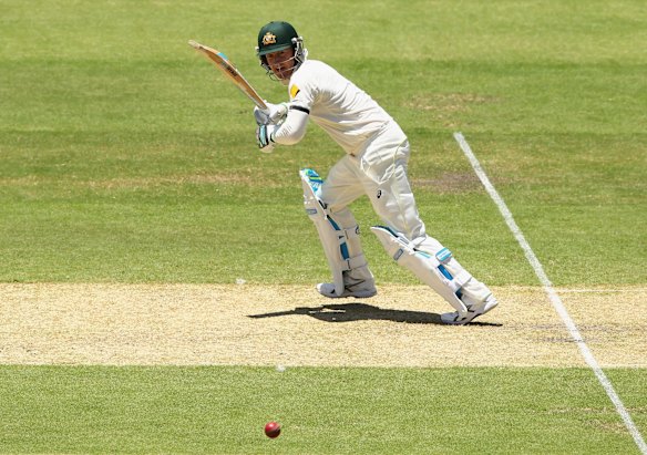  Michael Clarke bats during day one.