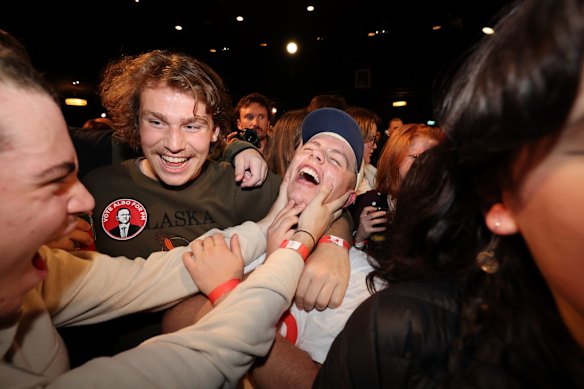 The celebrations are well underway at the Labor election event in Sydney.