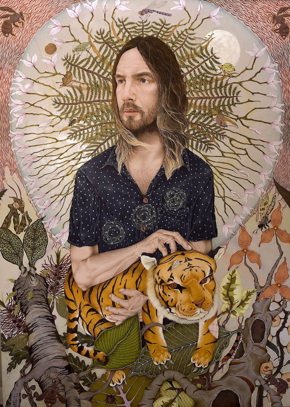 'Kevin Parker/The Moment', Acrylic & mixed media on panel, by Cameron Potts.