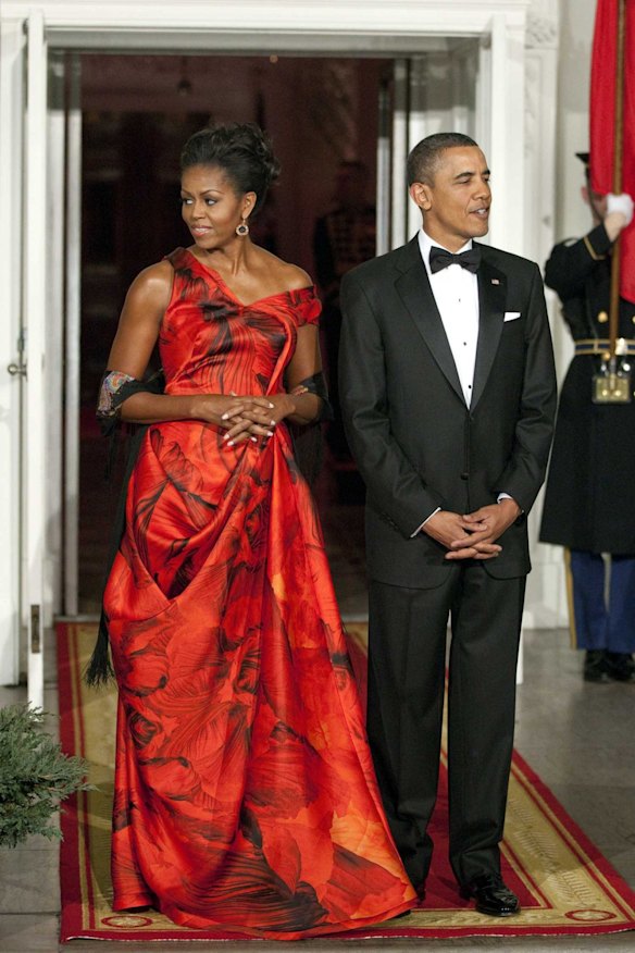 Michelle and Barack Obama.