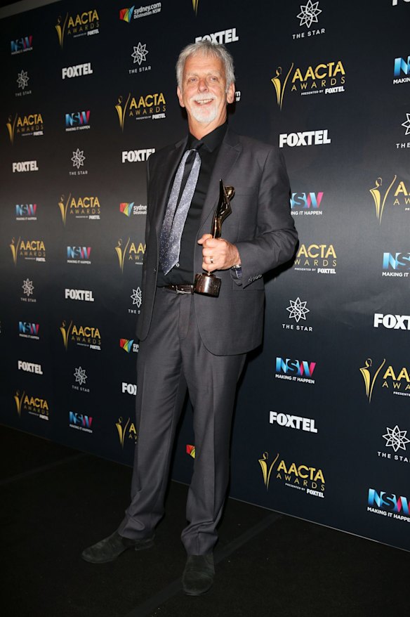 Andrew Knight after winning the AACTA Award for Best Original Screenplay for Hacksaw Ridge at the 6th AACTA Awards in Sydney, Australia.