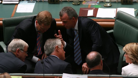 Opposition leader Brendon Nelson during question time with Andrew Robb, Tony Smith , Malcolm Turnbull, Warren Truss and Julie Bishop in 2008.