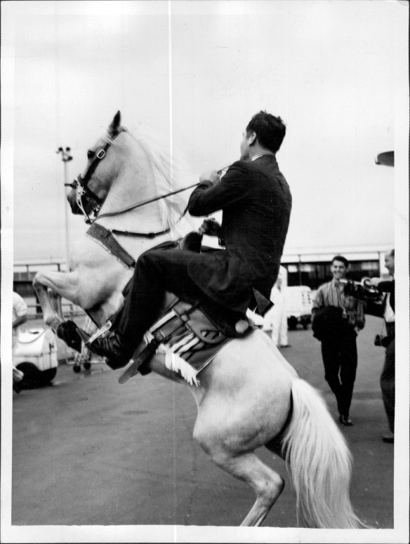 Rodeo rider Sheb Wolley in 1963.