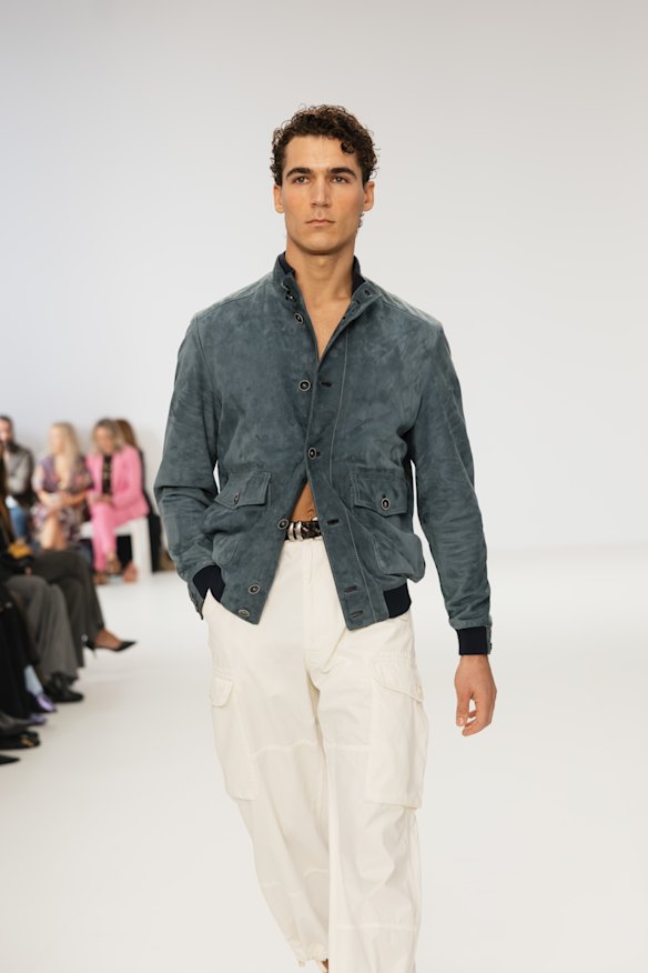 The jacket: Christian Kimber at Australian Fashion Week.