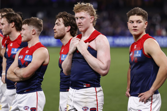 Man of the moment: Clayton Oliver is the centre of attention at the Demons.