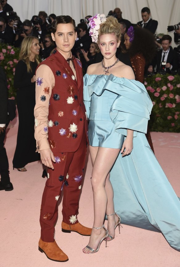 Cole Sprouse, left, and Lili Reinhart attend The Metropolitan Museum of Art's Costume Institute benefit gala celebrating the opening of the "Camp: Notes on Fashion" exhibition on Monday, May 6, 2019, in New York. (Photo by Evan Agostini/Invision/AP)