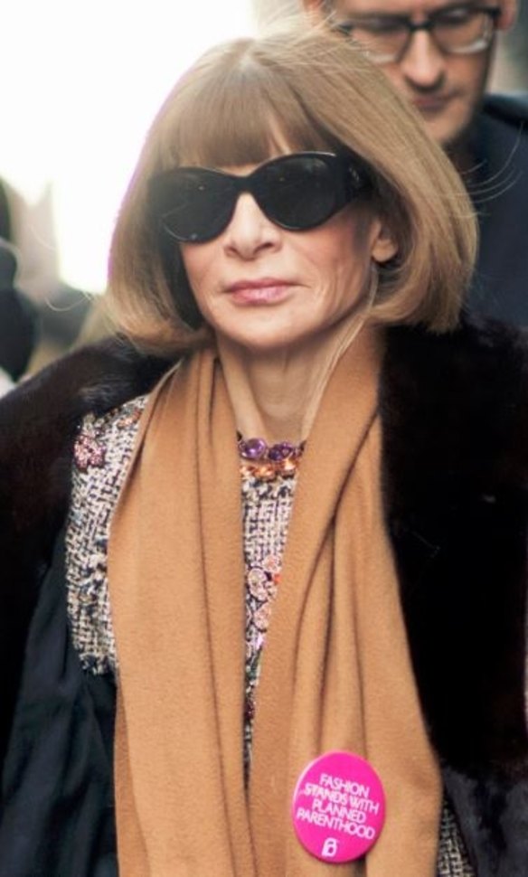 Anna Wintour has also worn the badge, adopting it very early on at the Brock Collection.