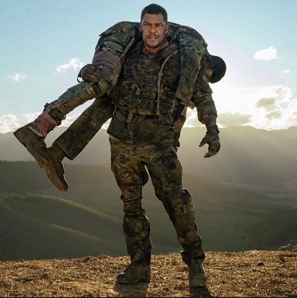 Alan Ritchson in the film War Machine which was shot in various Victorian locations.