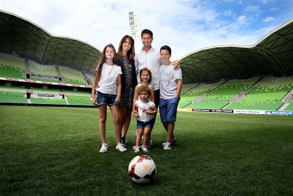 Harry Kewell with his family announces his retirement from soccer.