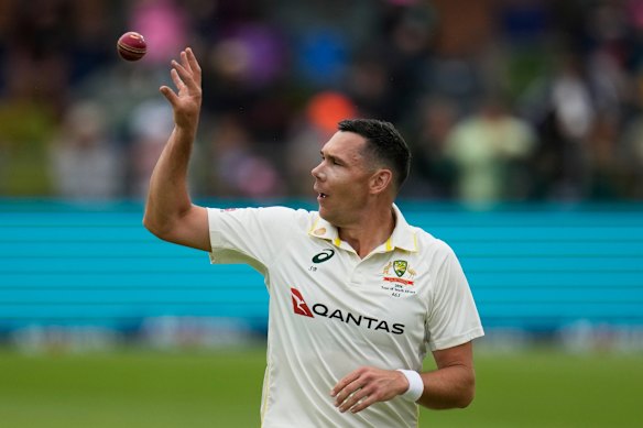 What a day: Scott Boland claimed the two wickets to fall on day one.