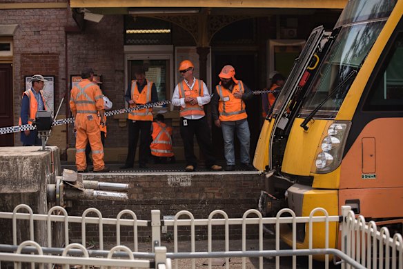 Train that hit barrier at end of track at Richmond train station.