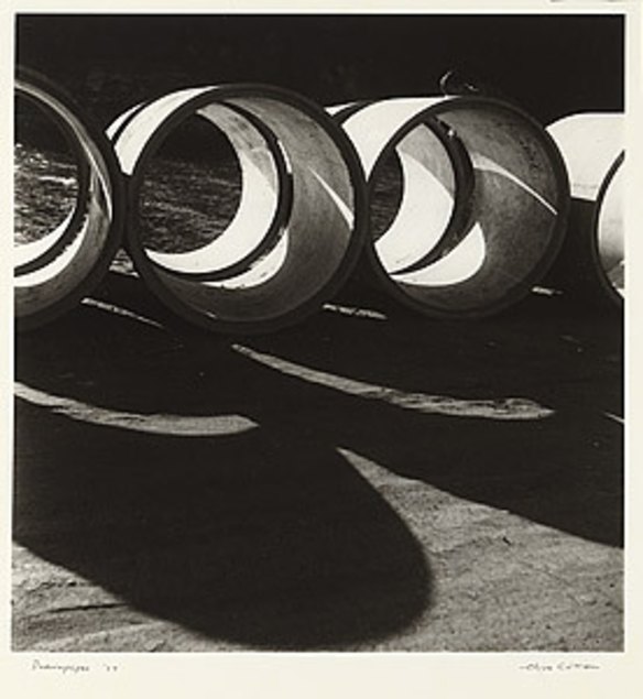 Drainpipes (detail), 1937, by Olive Cotton. Gelatin silver photograph. National Gallery of Australia, Canberra. Purchased 1987.