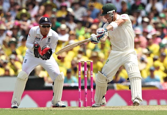 Brad Haddin scores 50 runs in action during the Australia vs England in the fifth test ashes series at the Sydney Cricket Ground.