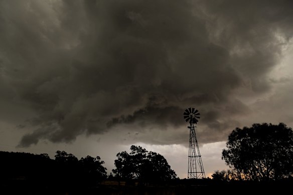 Another view of the rotating 'Wall Cloud' found near Rankin Springs.