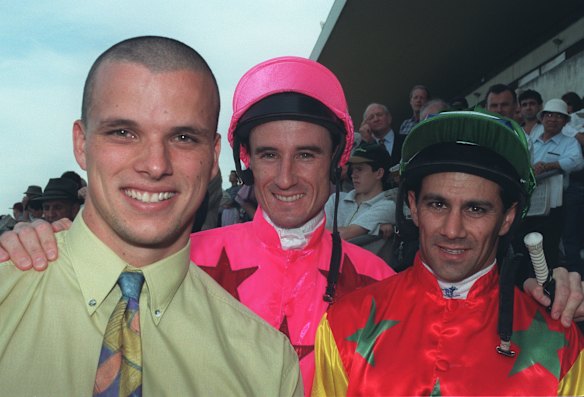 Scott Miller, Glen Boss and John Marshall at the races in 1996. 