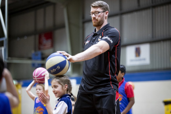 Brian Conklin at a training clinic in Canberra on Tuesday.