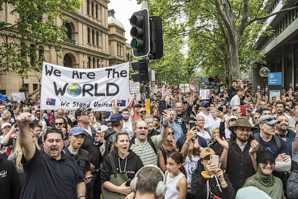 World Wide Rally for Freedom March, in Sydney, against vaccine mandates and various other COVID related health orders.