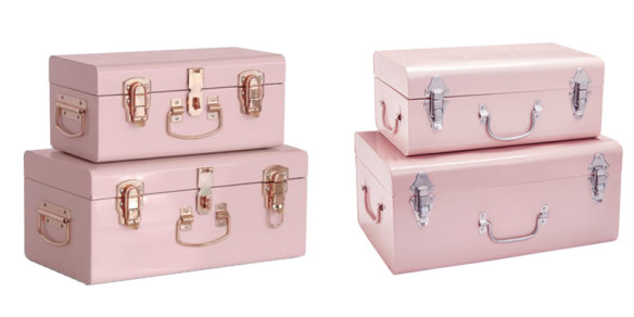 Belle & Co's storage cases (left) and Kmart's storage cases (right).