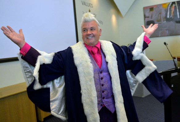Darryn Lyons as the new Mayor of Geelong on the 25th of November 2013. Photo: Joe Armao