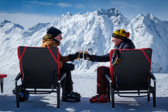 Zach Woods and Will Ferrell in the film Downhill.