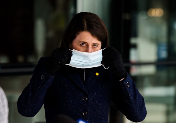 Premier Gladys Berejiklian attends the daily health briefing to update the state on COVID-19. July 8, 2021.