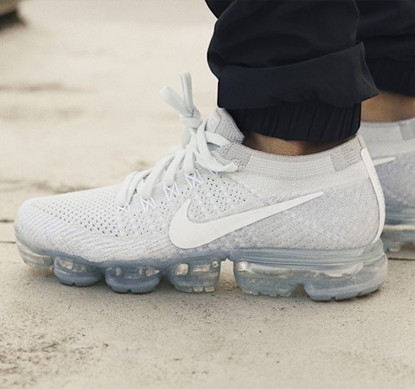 Nike's new Air VaporMax are here! The NASA-esque technology and gel-looking soles will have you bolting like Bolt. The only downside to these $280 wheels is that the clear bottoms don't light up, like the kicks I've seen some snappily dresses toddlers getting around in.