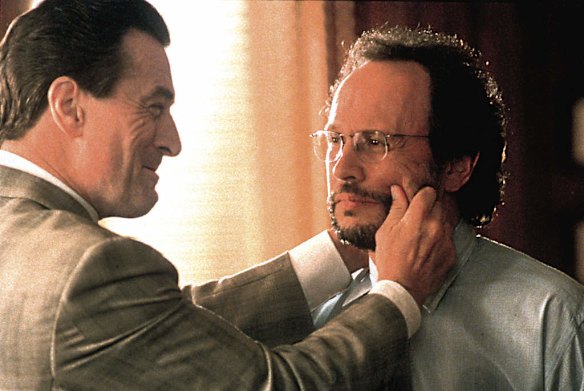 Robert De Niro and Billy Crystal in the Harold Ramis film <i>Analyse This</i>.