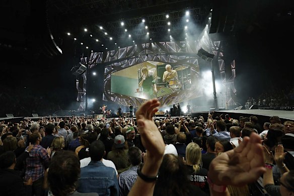 Rolling Stones in concert, at the Rod Laver Arena.