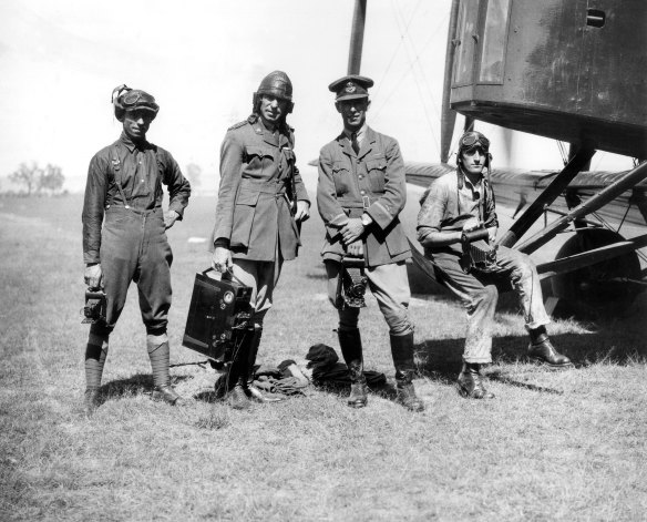 The pilots and crew of the Vickers Vimy Plane which made the first flight from England to Australia in 1919.