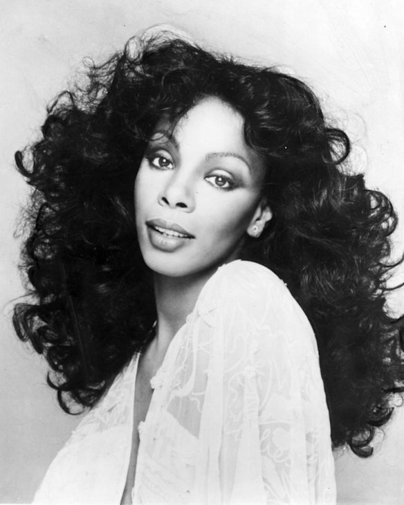 A portrait of US singer Donna Summer in 1979.