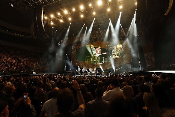 Rolling Stones in concert, at the Rod Laver Arena.