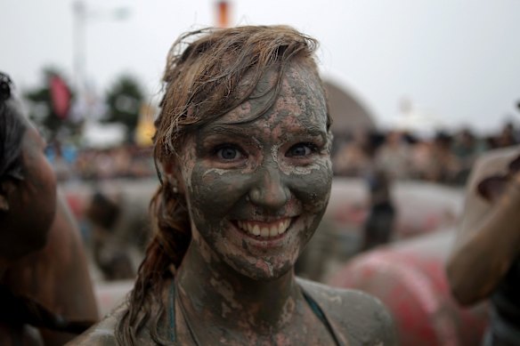 Boryeong Mud Festival at Daecheon Beach in Boryeong, South Korea